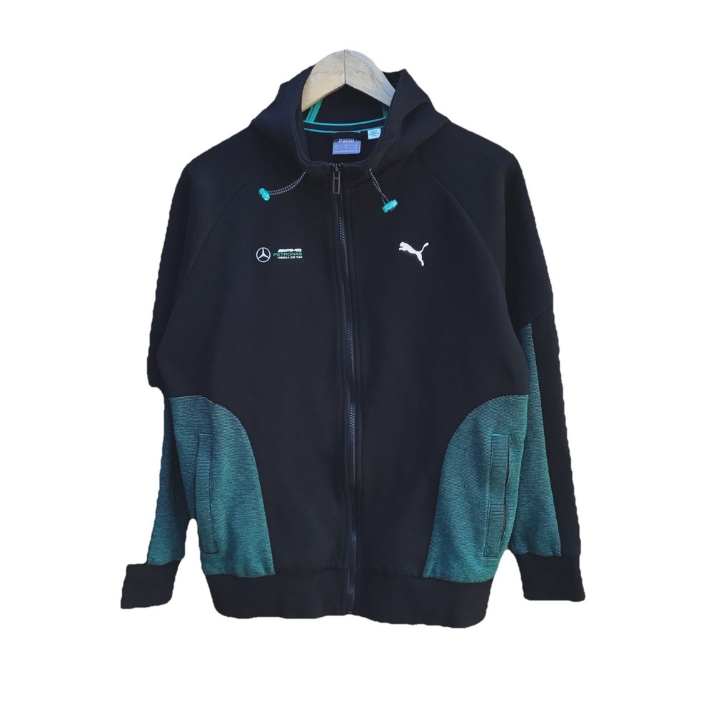 Puma Mercedes AMG Petronas F1 Full Zip Hoodie Black Green Men's Medium